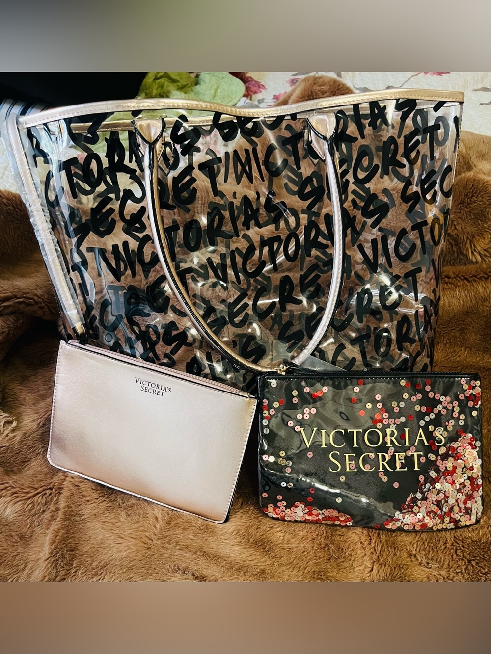 Victoria’s Secret Clear Tote Bag + 2 Pouches ✨